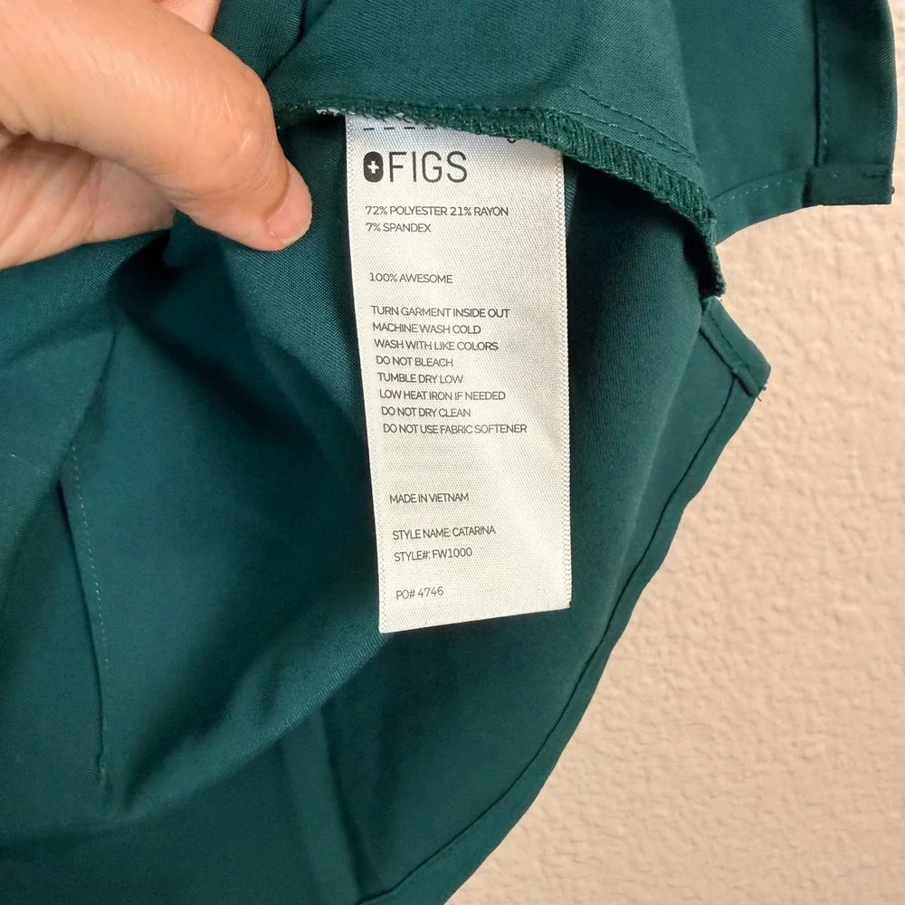 FIGS Catarina Scrub Top Women XL Teal Nursing V-Neck Short Sleeve‎ Healthcare